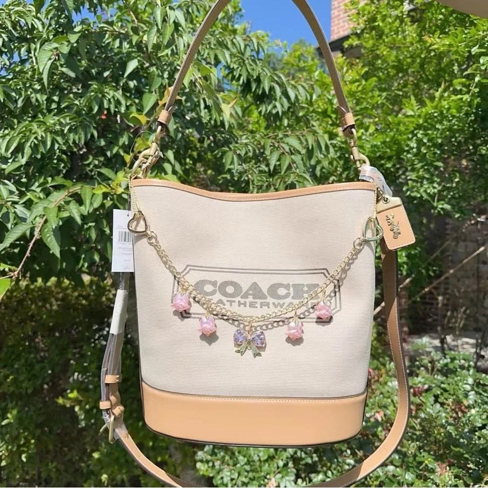 NWT Coach Dakota Bucket Bag with Handmade Bag Chain CH739